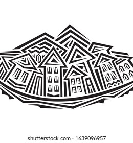Abstract pattern houses. Vector illustration
