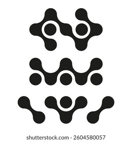 Abstract pattern icon. Geometric circular shapes. Black and white vector. Minimal abstract design.