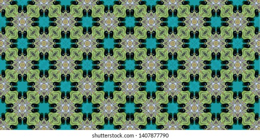 Abstract Pattern Illustration Background Texture In Geometric Ornamental Style.