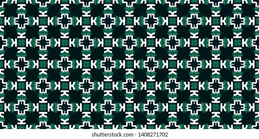 Abstract Pattern Illustration Background Texture In Geometric Ornamental Style.