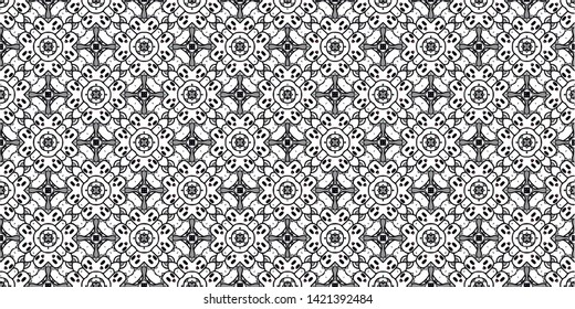Abstract Pattern Illustration Background Texture In Geometric Ornamental Style
