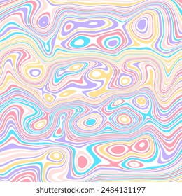 ABSTRACT PATTERN ILLUSTRATION MARBLED TEXTURE LIQUIFY PSYCHEDELIC PASTEL SOFT COLORFUL DESIGN. OPTICAL ILLUSION BACKGROUND VECTOR DESIGN