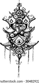 Abstract pattern of imagination line art