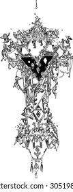 Abstract pattern of imagination line art