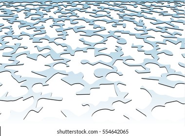Abstract pattern imitating 3D scene, with black drop shadow