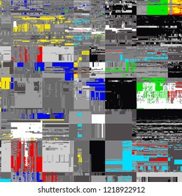 Abstract pattern with imitation of a grunge datamoshing texture. Vector image.