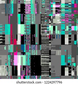 Abstract pattern with imitation of a grunge datamoshing texture. Vector image.