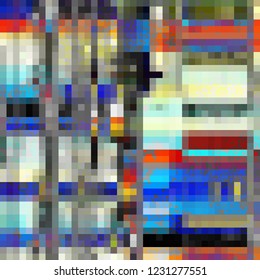 Abstract pattern with imitation of a grunge datamoshing texture. Vector image.