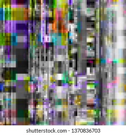 Abstract pattern with imitation of a grunge datamoshing texture. Vector image.