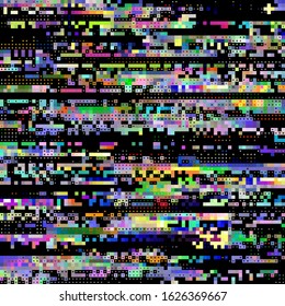Abstract pattern with imitation of a grunge pixels texture. Vector image.