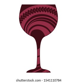 abstract pattern inside red wine glass, vector