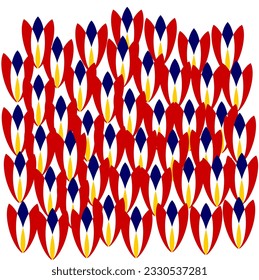 Abstract pattern inspired by Malaysia's flag colors.