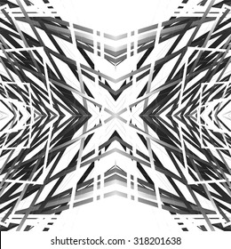 Abstract pattern with intersecting lines. Black and white vector background, texture. Seamlessly repeatable.