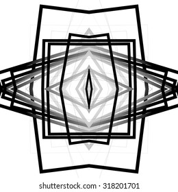 Abstract pattern with intersecting lines. Black and white vector background, texture. Seamlessly repeatable.