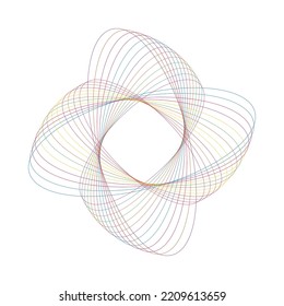 Abstract pattern of intricately intertwined multicolored lines. Fashionable futuristic design element for logo, design concepts, posters, banners, wallpapers, business presentations, web and prints