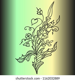 Abstract pattern. Invitation, t-shirt print. Tattoo element.Vector illustration.