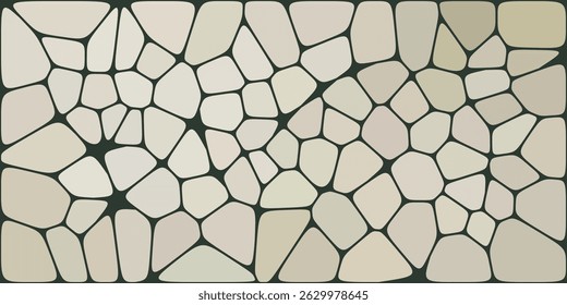 Abstract pattern of irregular beige shapes outlined by dark lines, resembling a mosaic, stone wall, or organic cellular structure.

