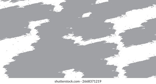 Abstract pattern of irregular gray and white shapes with textured edges transparent background
