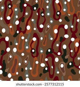 Abstract pattern of irregular shapes and circles in tan colors. Animal print. Perfect for textile and vaporous fabrics. Ready to repeat and color. vector and all over design