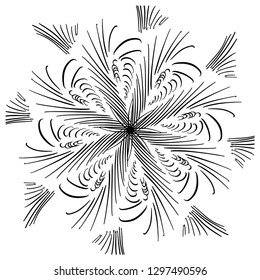 Abstract pattern. An isolated abstract drawing depicting himself, oriental pattern for the decor and background of your design. Vector illustration.