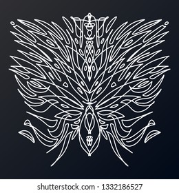 Abstract pattern. An isolated abstract drawing depicting himself, oriental pattern for the decor and background of your design. Vector illustration. Elegant and cute illustration.