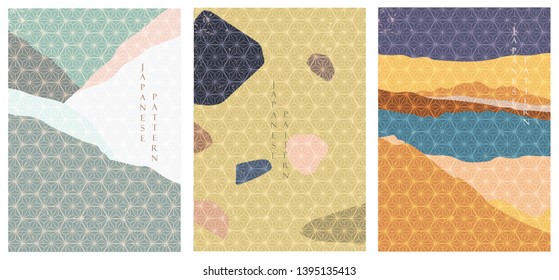 Abstract pattern in Japanese background. Geometric template with line and grunge texture. Landscape backdrop.