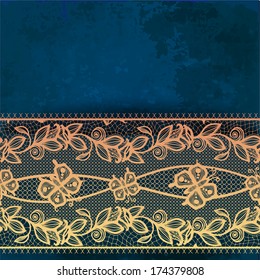 Abstract pattern of lace on a grunge background.Template frame design for card. Lace Doily.