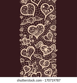 Abstract pattern with lacy valentines seamless pattern presentations for postcards and greetings, vector format for your design