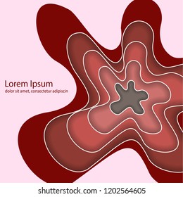 Abstract pattern of layers, wavy shapes and lines. Template for text and message. Modern design. Vector illustration.