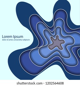 Abstract pattern of layers, wavy shapes and lines. Template for text and message. Modern design. Vector illustration.