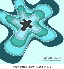 Abstract pattern of layers, wavy shapes and lines. Template for text and message. Modern design. Vector illustration.