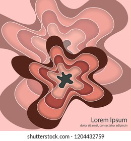 Abstract pattern of layers, wavy shapes and lines. Template for text and message. Modern design. Vector illustration.