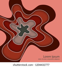 Abstract pattern of layers, wavy shapes and lines. Template for text and message. Modern design. Vector illustration.