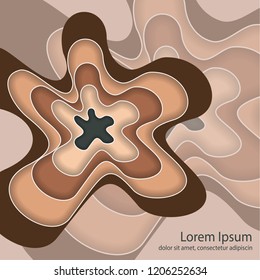 Abstract pattern of layers, wavy shapes and lines. Template for text and message. Modern design. Vector illustration.