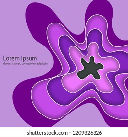 Abstract pattern of layers, wavy shapes and lines. Template for text and message. Modern design. Vector illustration.