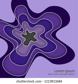 Abstract pattern of layers, wavy shapes and lines. Template for text and message. Modern design. Vector illustration.