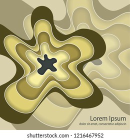 Abstract pattern of layers, wavy shapes and lines. Template for text and message. Modern design. Vector illustration.