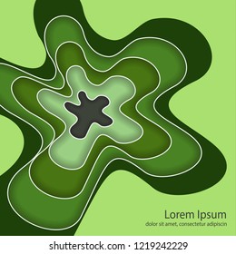 Abstract pattern of layers, wavy shapes and lines. Template for text and message. Modern design. Vector illustration.