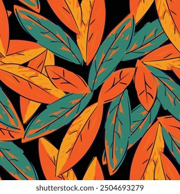 Abstract pattern Leaves  background design for fabric textile leaves Seamless Vector
