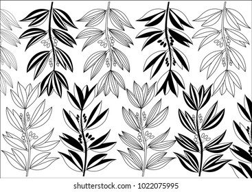 Abstract pattern of leaves branches. - Illustration
Autumn, Decor, Painted Image, Season, Textile,Stripe