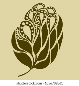 
abstract pattern of leaves and feathers