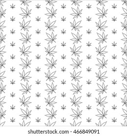 Abstract pattern of leaves of marijuana. Herbal cannabis. Vector illustration.