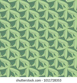 Abstract pattern of leaves, style flat. Beautiful vector illustration.