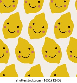 Abstract pattern with lemons in scandinavian style. Collage art.. Vector illustration
