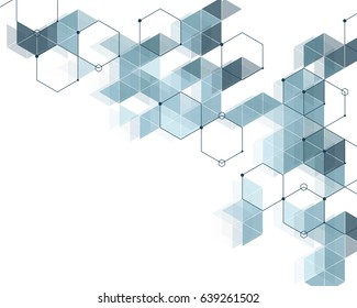 
Abstract pattern of light blue background. Triangles and hexagon mosaic