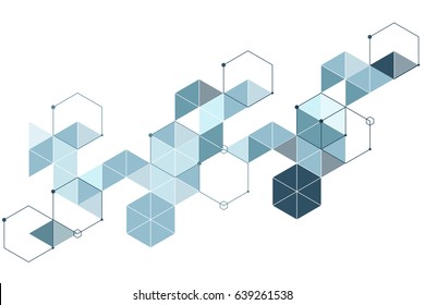 
Abstract pattern of light blue background. Triangles and hexagon mosaic