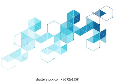 
Abstract pattern of light blue background. Triangles and hexagon mosaic