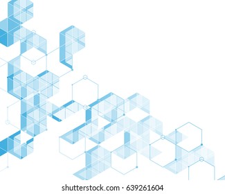 
Abstract pattern of light blue background. Triangles and hexagon mosaic