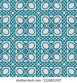 Abstract pattern with light blue interlaced geometric elements