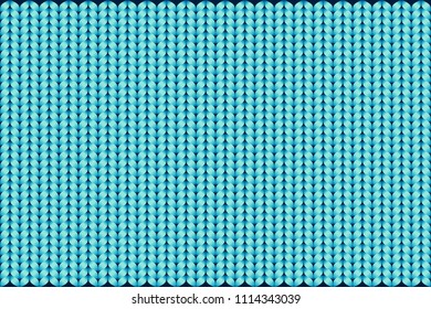 Abstract pattern of light blue knitted texture background, vector illustration, EPS10. Use as wallpaper or visual contents in topics of fashion, fabric, textile, clothing, garment, apparel, etc.